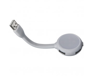 Rozgałęźnik USB ze światełkiem - biały