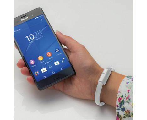 Opaska z portami USB i mikro USB biała